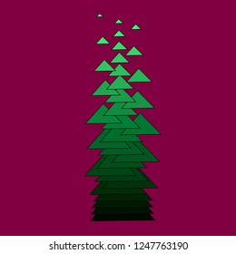 Christmas tree on pink background