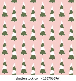 Árbol de Navidad con un patrón de fondo rosado