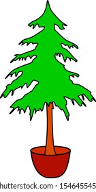 Christmas tree on a pot