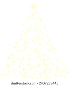 Árbol de Navidad en un fondo realmente transparente. Garland sobre un árbol de Navidad invisible. Ilustración vectorial.