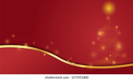 The Christmas  tree on red background vector image for holiday content.
