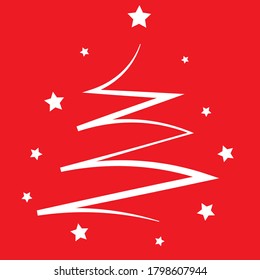 christmas tree on red background vector illustration
