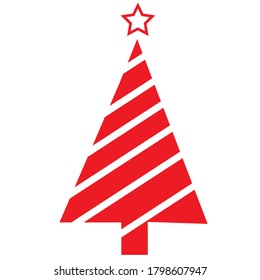 christmas tree on red background vector illustration
