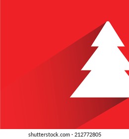 Christmas tree on red background