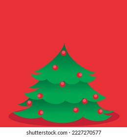 Weihnachtsbaum auf rotem Hintergrund