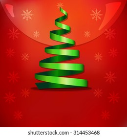 Christmas tree on a red background