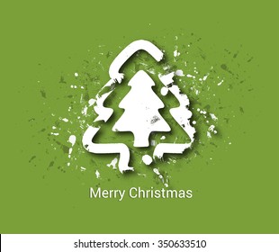 Christmas Tree on red Background.
