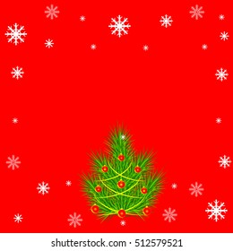 Christmas tree on a red background
