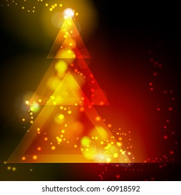 Árbol de Navidad con fondo rojo
