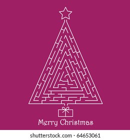 Christmas tree on red background