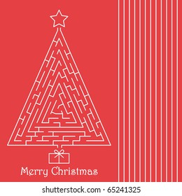 Árbol de Navidad con fondo rojo