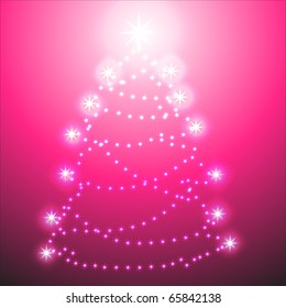Weihnachtsbaum auf rotem Hintergrund