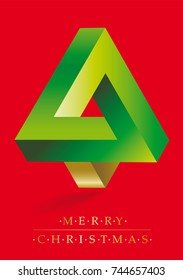 Christmas tree on red background. conceptual and abstract vector illustration
