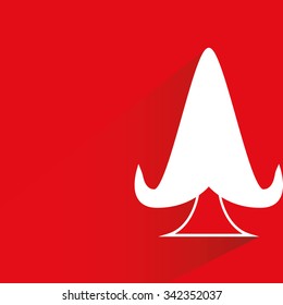 Christmas tree on red background,flat and shadow theme