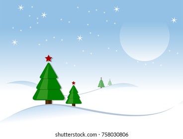 christmas tree on the snow