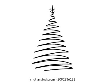 Christmas tree on snowy landscapes isolate on png or transparent    background, Graphic resources for New Year, Birthdays and luxury card. Vector illustration