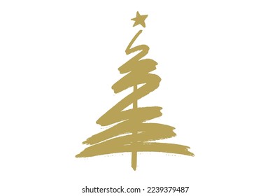 Christmas tree on snowy landscapes isolate on png or transparent    background, Graphic resources for New Year, Birthdays and luxury card. Vector illustration