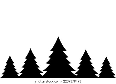 Christmas tree on snowy landscapes isolate on png or transparent    background, Graphic resources for New Year, Birthdays and luxury card. Vector illustration