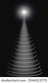 Árbol de navidad en un fondo transparente, gráficos del Vector, árbol de navidad con una estrella brillante