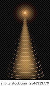 Christmas tree on a transparent background, vector graphics, Christmas tree with a bright star