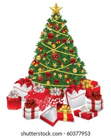Christmas tree on white