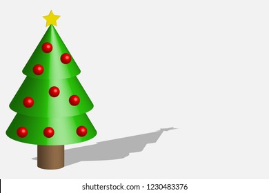 Christmas tree on white background.