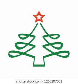Christmas tree on a white background vector illustration