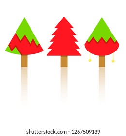Christmas tree on white background for card decorative