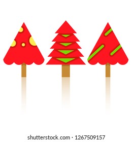 Christmas tree on white background for card decorative