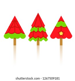 Christmas tree on white background for card decorative