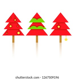 Christmas tree on white background for card decorative