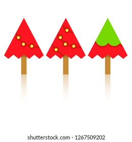Christmas tree on white background for card decorative