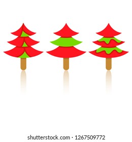 Christmas tree on white background for card decorative
