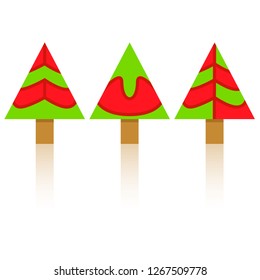 Christmas tree on white background for card decorative