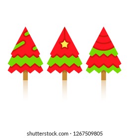 Christmas tree on white background for card decorative