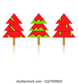 Christmas tree on white background for card decorative