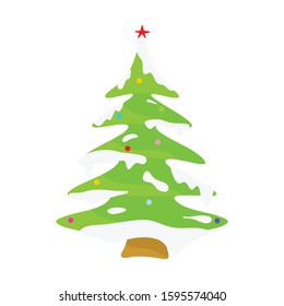 Christmas tree on white background. New Year 2020.