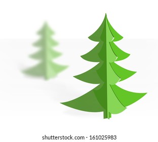 Christmas tree on white background. Vector illustration