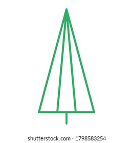 Weihnachtsbaum auf weißem Hintergrund. Einfache, flache Weihnachtsbaum-Vektorsymbol. Weihnachtssymbol. Leitfaden