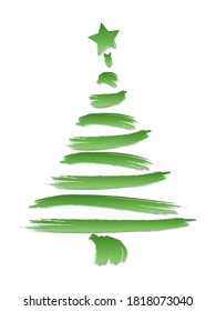 Christmas tree on a white background. Vector illustration.