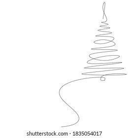Christmas tree on white background. Vector illustration