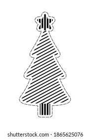 CHRISTMAS TREE ON A WHITE BACKGROUND IN VECTOR