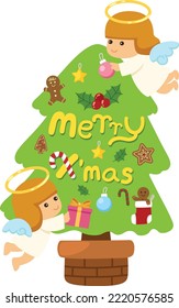 Christmas tree on white background