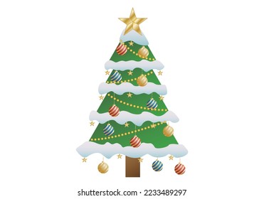 Weihnachtsbaum auf weißem Hintergrund.