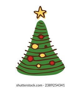 Christmas tree on white background vector