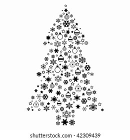 Christmas tree on a white background