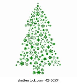 Christmas tree on a white background
