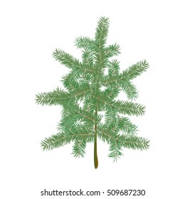 Christmas tree on a white background, vector illustration