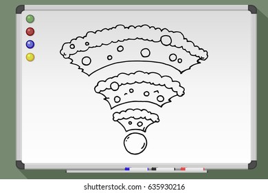 Christmas tree on white background. Inverted wi-fi sign. Vector illustration