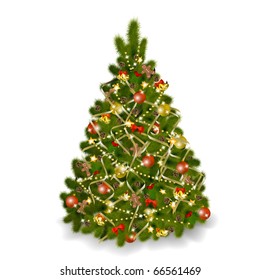 Christmas tree on white background. Vector eps10 illustration